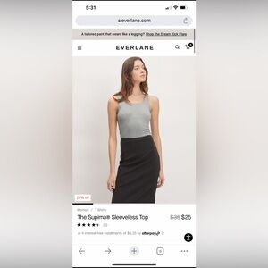 Everlane square neck tank xxs